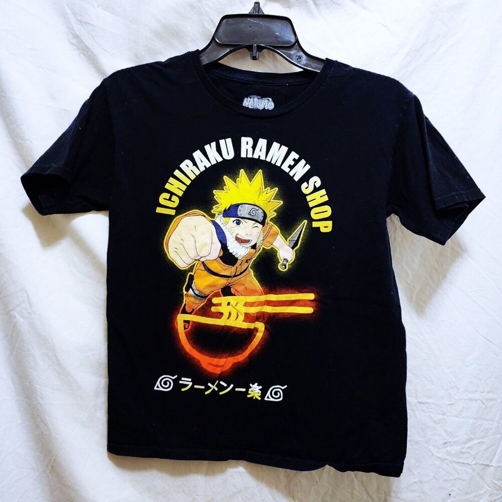 Naruto Ichiraku Ramen Shop Shonen Jump Anime Graphic T-Shirt Black XS